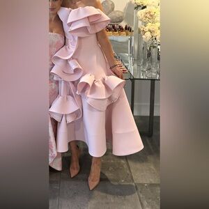Elegant Pink Ruffle Dress